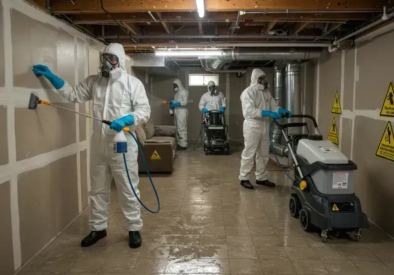 Basement Moisture Removal and Structural Drying process in Hill County, MT